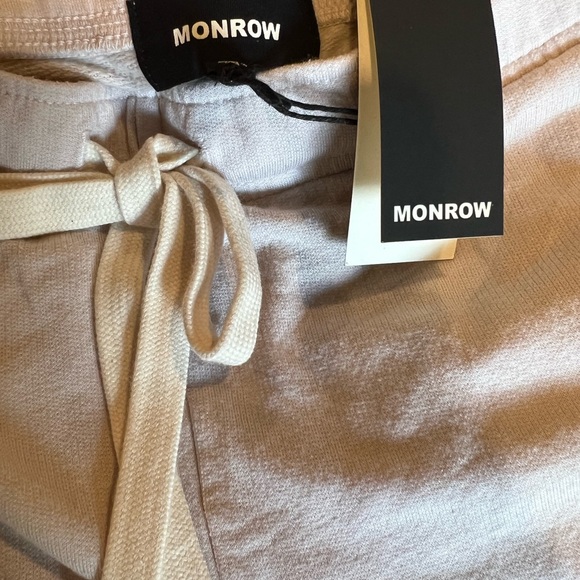 NWT Monrow Supersoft Fleece Girlfriend Sweats in Taupe Medium - Picture 3 of 3